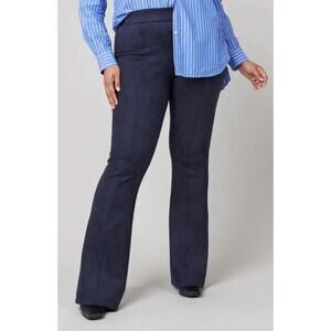 SPANX Faux Suede Flare Pants Navy Blue Womens 2X